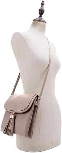 Isabelle Women's Multi Compartment Magnetic Closure Flap Crossbody with Tassel Zipper in Saudi Arabia