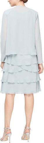 S.L. Fashions Women's Mother of The Bride Jacket Dress with Embellished Shoulder in Saudi Arabia