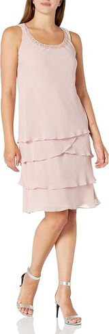 S.L. Fashions Women's Mother of The Bride Jacket Dress with Embellished Shoulder in Saudi Arabia