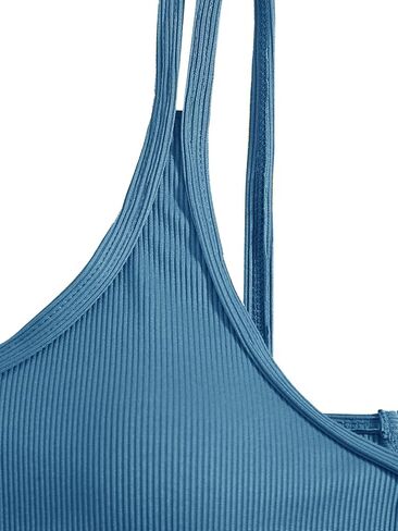 SweatyRocks Women's Bathing Suits Spaghetti Strap Criss Cross Back Bikini Ribbed Swimsuit in Saudi Arabia