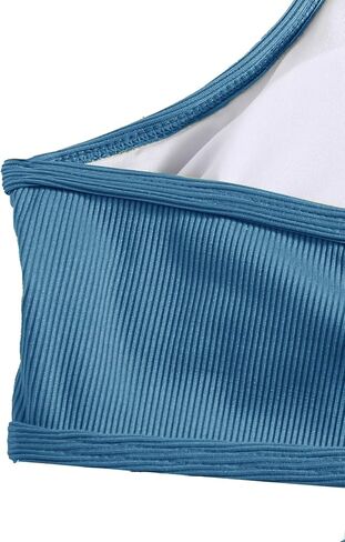 SweatyRocks Women's Bathing Suits Spaghetti Strap Criss Cross Back Bikini Ribbed Swimsuit in Saudi Arabia