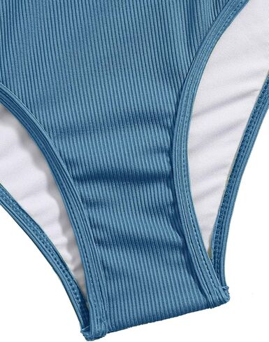 SweatyRocks Women's Bathing Suits Spaghetti Strap Criss Cross Back Bikini Ribbed Swimsuit in Saudi Arabia