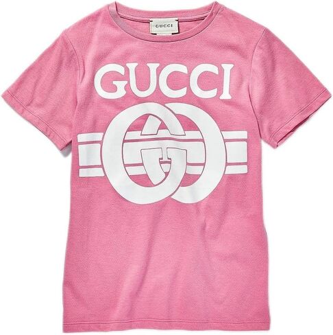 تي شيرت بشعار جرافيك للفتيات من غوتشي 547559XJAHV (للأطفال الصغار/الأطفال الكبار) in Kuwait