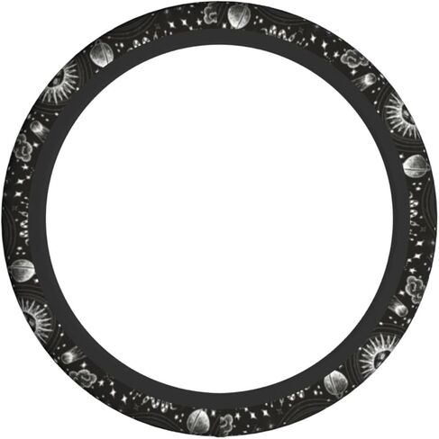 Sun and Moon Steering Wheel Cover,Non-Slip Breathable Neoprene Sweat Absorption Universal Cute Steering Wheel Covers,Women Car Accessories Car Decor,Universal 15 Inch Fit Auto,Suvs,Truck in Saudi Arabia