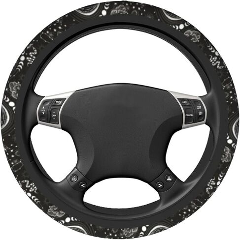 Sun and Moon Steering Wheel Cover,Non-Slip Breathable Neoprene Sweat Absorption Universal Cute Steering Wheel Covers,Women Car Accessories Car Decor,Universal 15 Inch Fit Auto,Suvs,Truck in Saudi Arabia