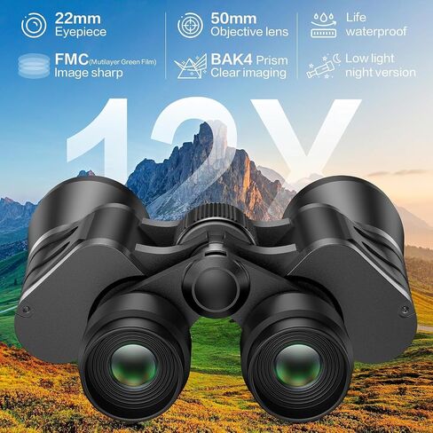 12x25 Binoculars with Clear Low Night Version for Adults and Kids,Large Eyepiece Waterproof Binocular Easy Focus Small Binoculars Wide Field of View & Long Eye Relief for Bird Watching,Hiking,Concert in Saudi Arabia
