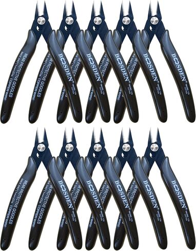 170 Wire Cutters, 10 Pack, Flush Cut Pliers 5 Inch, BOOSDEN Micro Wire Cutters Diagonal Cutting Pliers, Flush Cutter for Jewelry Making, Wire Snips Nippers for Artificial Flowers, Crafts, Zip Ties in Saudi Arabia
