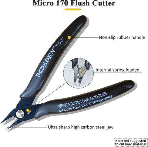 170 Wire Cutters, 10 Pack, Flush Cut Pliers 5 Inch, BOOSDEN Micro Wire Cutters Diagonal Cutting Pliers, Flush Cutter for Jewelry Making, Wire Snips Nippers for Artificial Flowers, Crafts, Zip Ties in Saudi Arabia