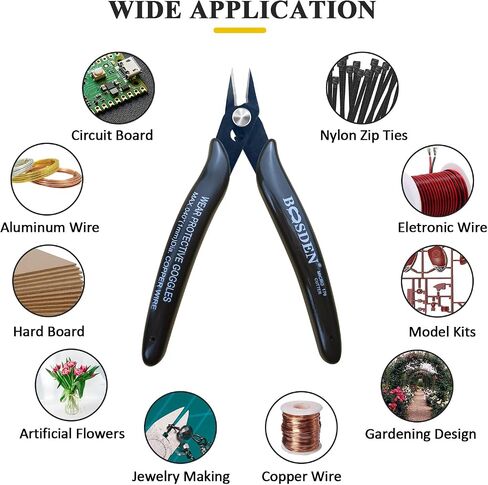 170 Wire Cutters, 10 Pack, Flush Cut Pliers 5 Inch, BOOSDEN Micro Wire Cutters Diagonal Cutting Pliers, Flush Cutter for Jewelry Making, Wire Snips Nippers for Artificial Flowers, Crafts, Zip Ties in Saudi Arabia