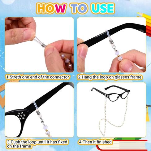 Kavoc 4 قطعة زي سيدة تبلغ من العمر اكسسوارات الجدة الجدة فستان النظارات مطرز سلسلة فو اللؤلؤ عقد من اللؤلؤ وسوار in Kuwait