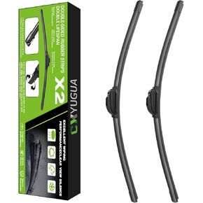 All-Seasons Windshield Wiper Blades Replacement 26" + 19" Wiper Blade Set (U/J HOOK), Quiet and Efficient Double Sided Use Life
