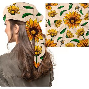 Silk Scarf for Women,Digital Printed Scarves 20.8" x 21.6" Neck Scarf Breathable Lightweight Sunflower Gift Packed