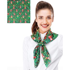 CBC Crown Women's Lightweight Soft Silk Feeling Christmas, Poinsettia, Snowman Scarf 13" x 70", 21" x 21", or 35" x 35"