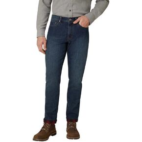 Eddie Bauer Flannel Lined Denim Straight Pants (as1, Waist_Inseam, Numeric_34, Numeric_34, Blue)