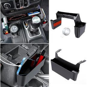 2PCS Gear Shift Center Console Side Tray Organizer,Armrest Storage Hanging Box for Jeep Wrangler JL JLU 4xe 2023 2022-2018& Gladiator JT 2020-2023 Interior Storage Accessories