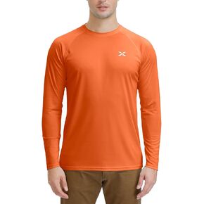 Corna Men's Long Sleeve Crew Neck T-Shirt Moisture Wicking Performance Athletic Shirts Quick Dry UPF 50+