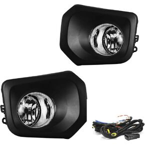 Driving Fog Lights Lamps Replacement for Toyota Tacoma 2016-2020 (Fits SR, SR5 Model Only) with H16 12V 19W Halogen Bulbs Black Bezel (Clear Lens)