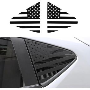 Car Rear Side Window Decal Compatible for 2024 2025 Subaru Crosstrek Accessories Side Window American Flag Decal Precut Back Glass USA Flag Sticker (Matte Black)