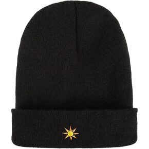 Unisex Beanie Hat,Sun Embroidered Soft Warm Winter Hat Knitted Hat Skull Cap for Men Women,Fashion Knit Cuffed Beanie Hat