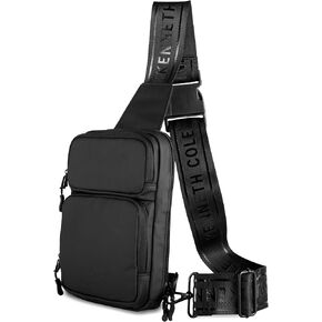 Kenneth Cole REACTION Ryder Coated Polyester Tech Crossbody Bag, Black, One Size