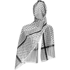 ODIZLI Keffiyeh Scarf Long Chiffon Printed Palestine Keffiyeh Scarf Hijab Muslim Women's Shawl in Kuwait