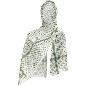 ODIZLI Keffiyeh Scarf Long Chiffon Printed Palestine Keffiyeh Scarf Hijab Muslim Women's Shawl