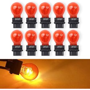 10 PCS 3157 Car Brake Light Bulb, 12V 21/5W Vehicle Turn Signal Light Accessory, 3157 Double Filament Bulb Lighting Accessory, Universal for Most Cars, Trucks and Vans (White)