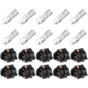 cciyu T5 17 86 206 White Halogen Light Bulb Instrument Cluster Gauge Dash Lamp 12V With Twist Lock Sockets ((Total of 20 Pcs))
