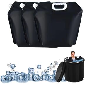 Ice Bath Bags, 5L Black Reusable Bathtub Freezer Water Bags, Portable Ice Mold Bags for Ice Baths at Home, Cold Plunge Tub Accessories Water Chiller Ice Barrel Cold Therapy(3 Pcs), BY005