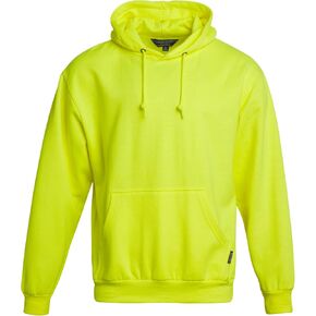 Bass Creek Outfitters Men's High Visibility Warm Sweatshirt - Safety Workwear Pullover Hoodie: Neon Yellow, Orange