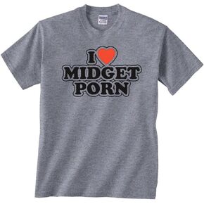 DIRTYRAGZ Men's I Love Midget Porn T Shirt - Offensive Inappropriate Shirts for Men or Women, Funny Tshirt Graphic Tee