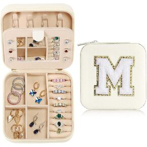 Parima Travel Jewelry Case for Women Girls, A Initial Travel Jewelry Case | Large Jewelry Travel Case | Personalized Travel Large Jewelry Case |Travel Jewelry Case Large Jewelry Case - Letter A, Pink