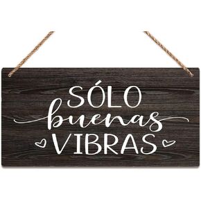 Rustic Wooden Door Hanging Wall Art Sign Spanish Sign Quote Spanish Wall Decor For Yoga Room, Studio, Home, Bedroom, Garden, Bathroom 12 X 6 Inch
