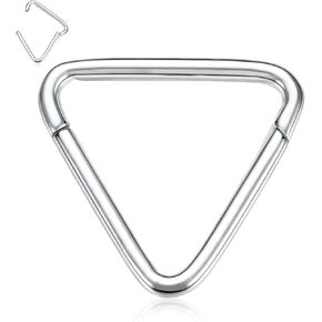 GAGABODY Septum Jewelry Conch Piercing 16g Clicker Hoop Hinged Nose Rings Surgical Steel Septum Ring Clicker Triangle Shape Helix Rook Cartilage Piercing Jewelry