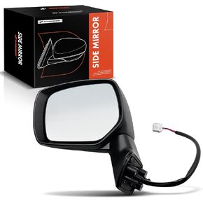 A-Premium Passenger Side Power Door Mirror - Compatible with Subaru Forester 2014 2015 2016 2017 2018 - Heated Manual Folding Black Smooth Outside Rear View Mirror - Replace# 91036SG012