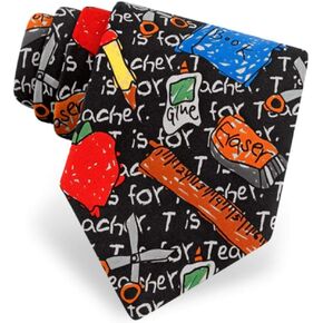 Teacher Black Microfiber Tie