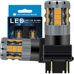 3157 LED Turn Signal Bulbs Compatible For Chevy Suburban 1500 2500 2000-2014 (Front/Rear), 3057 4157 5707 Bulb, Amber Yellow, Plug and Play, Pack of 2