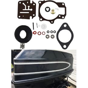 Carburetor Repair Kit with Float Replacement for Johnson 20 25 28 30 40 45 48 50 60 70 HP 396701 0396701