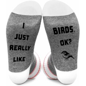 Funny Gifts Socks For Bird Lovers, Combed Cotton Socks For Bird Watching, I Just Really Like Birds Ok? Socks, Soft Novelty Socks For Bird Lovers Women Sister Gifts, A33