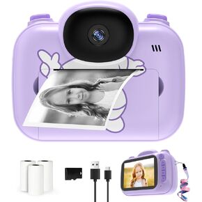 Kids Camera Instant Print Camera for Kids, Portable Toddler Camera That Print Photos, Instant Digital Camera for Kids Printing Camera Toy 3 4 5 6 7 8 9 10 11 12 Year Boys Girls