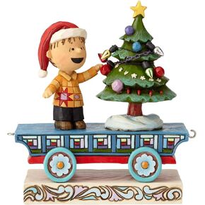 Enesco Peanuts by Jim Shore Linus Train Car Figurine, 4.72", Multicolor