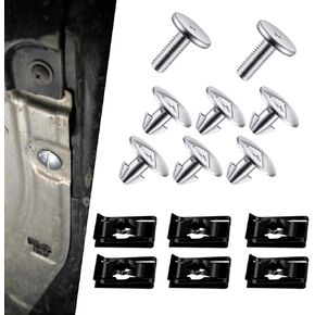 8 PCS Engine Lower Cover Pin Screws, Engine Splash Shield Hardware Screws Bolts, OEM #90674-TY2-A01 Engine Case Guards Bolts, Compatible with Honda Accord Civic CRV (Silver)