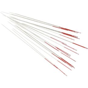JollyBuy ColorEYES Beading Needles, 6pc Assortment, 2 ea - Size 10,11 & 12, Colored Tips for Easy Identification, Use for Loom Weaving Bead Work, Off-Loom Stitch & Jewelry Making w/Seed Beads