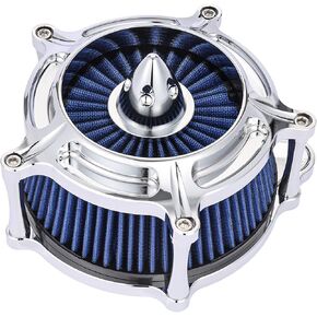 Air Filter Motorcycle Air Cleaner Intake System Kit Fit for Dyna 1993-2017 Softail 1993-2015 Touring Road King Street Glide 1993-2007(Chromed Silver)
