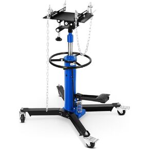 Transmission Jack, 1100lbs (1/2 Ton), 2-Stage Hydraulic Telescopic Design, Lifts 34"-68", with Foot Pedal & 360° Swivel Wheels, Ideal for Garage and Car Lifting, Red