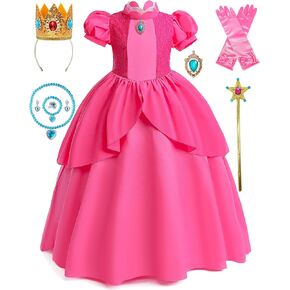 Princess Costume for Girls Cosplay Dress Halloween Birthday Party Dress Up Outfit 3-12Y
