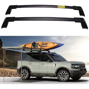 حامل سقف بقضبان متقاطعة 265LBS ​​مناسب لـ Ford Bronco Sport 2021-2023 Base & 2021-2024 Big Bend & 2021 Outer Banks & 2023 Heritage Edition & 2024 Heritage & 2024 ملحقات شريط البضائع ذات العجلات المجانية in Kuwait