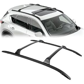 KUAFU Roof Rack Crossbars Side Rails Compatible with 2017-2020 Mazda CX-5 CX5 Black Rooftop Rail Cross Bar Mount Set Carrier Luggage Kayak Canoe Bike Snowboard Rack 165LBS