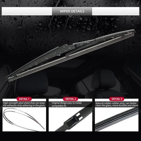 ONLY Rear Wiper, Replacement for Toyota C-HR, For Mazda CX-5 CX-7 CX-9, For Hyundai Santa Fe 2007-2012 Rear Windshield Wipe in Saudi Arabia
