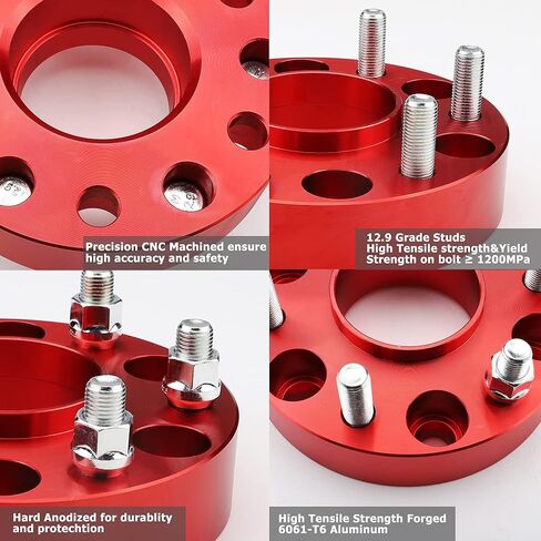 4PCS 2 inch (50.8mm) 6x5.5 Hubcentric Wheel Spacers for 2019 2020 2021 Ram 1500-6 Lug 6x139.7 to 6x139.7mm Hubcentric 77.8mm Forged 14x1.5 Studs in Kuwait